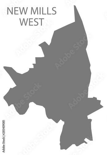 New Mills West grey ward map of High Peak district in East Midlands England UK
