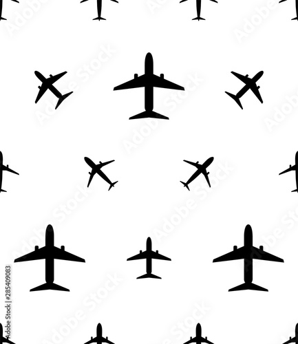 Airplane (Aeroplane) Icon Seamless Pattern