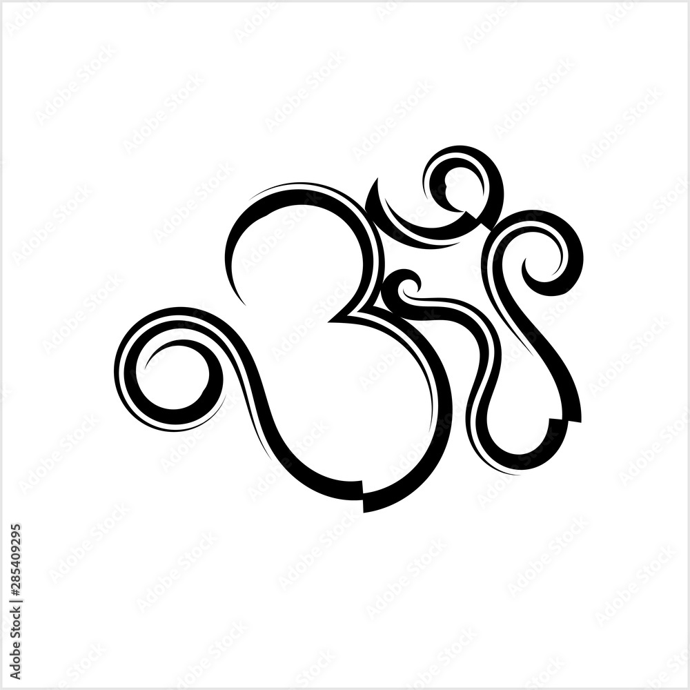 Aum (Om) The Holy Motif Calligraphic Style Aum (Om) The Holy Motif Calligraphic Style