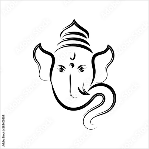 Ganesha The Lord Of Wisdom Calligraphic Style