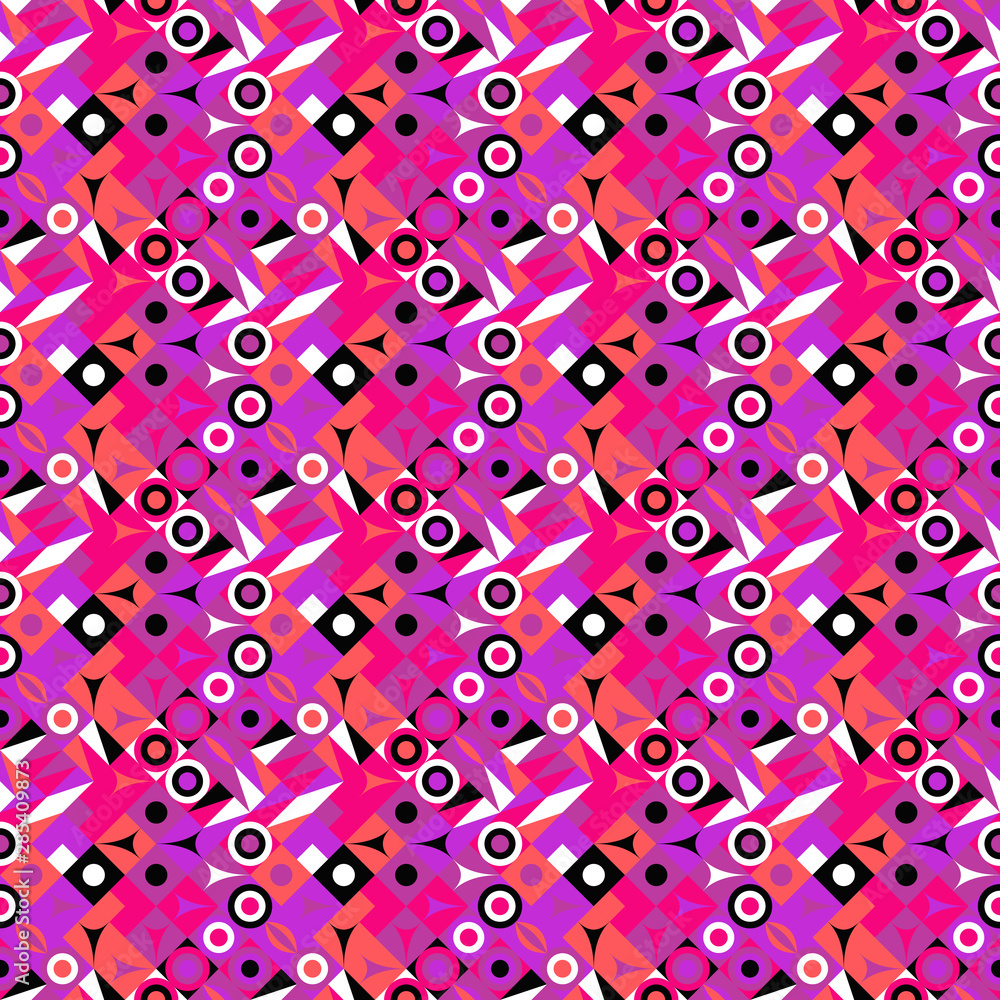 Fototapeta premium Seamless colorful diagonal mosaic pattern background - abstract vector graphic design