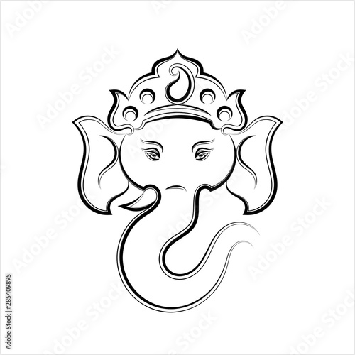 Ganesha The Lord Of Wisdom Calligraphic Style
