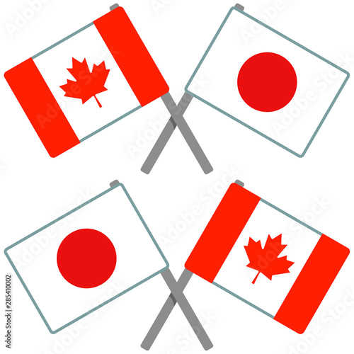 カナダと日本の旗