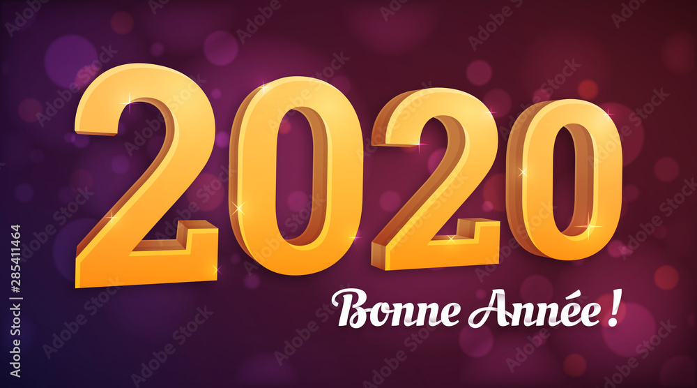 Bonne Année 2020, carte de voeux. Bonne Année 2020, carte de voeux.