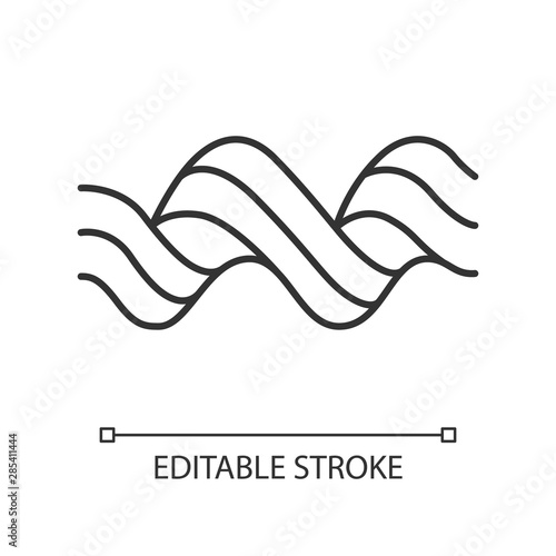 Sound spiral wave linear icon. Thin line illustration. Music rhythm, audio curled soundwave. Wavy line. Digital waveform. Contour symbol. Vector isolated outline drawing. Editable stroke