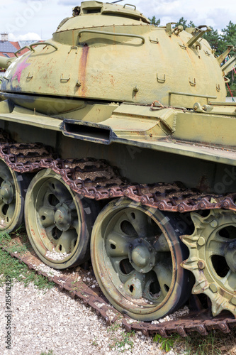 Old russian tank at the Military memorial park in Pakozd, Hungary. photo