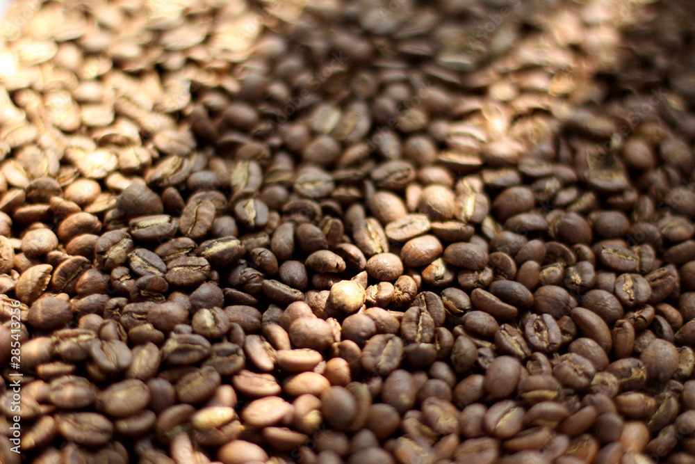 roasted coffee beans background  