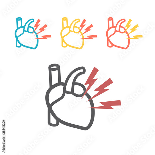 Heartache line icons. Vector for web graphics.