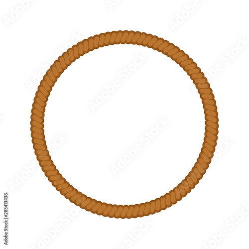 Circle made of rope isolated. round Frame cable vector illustration