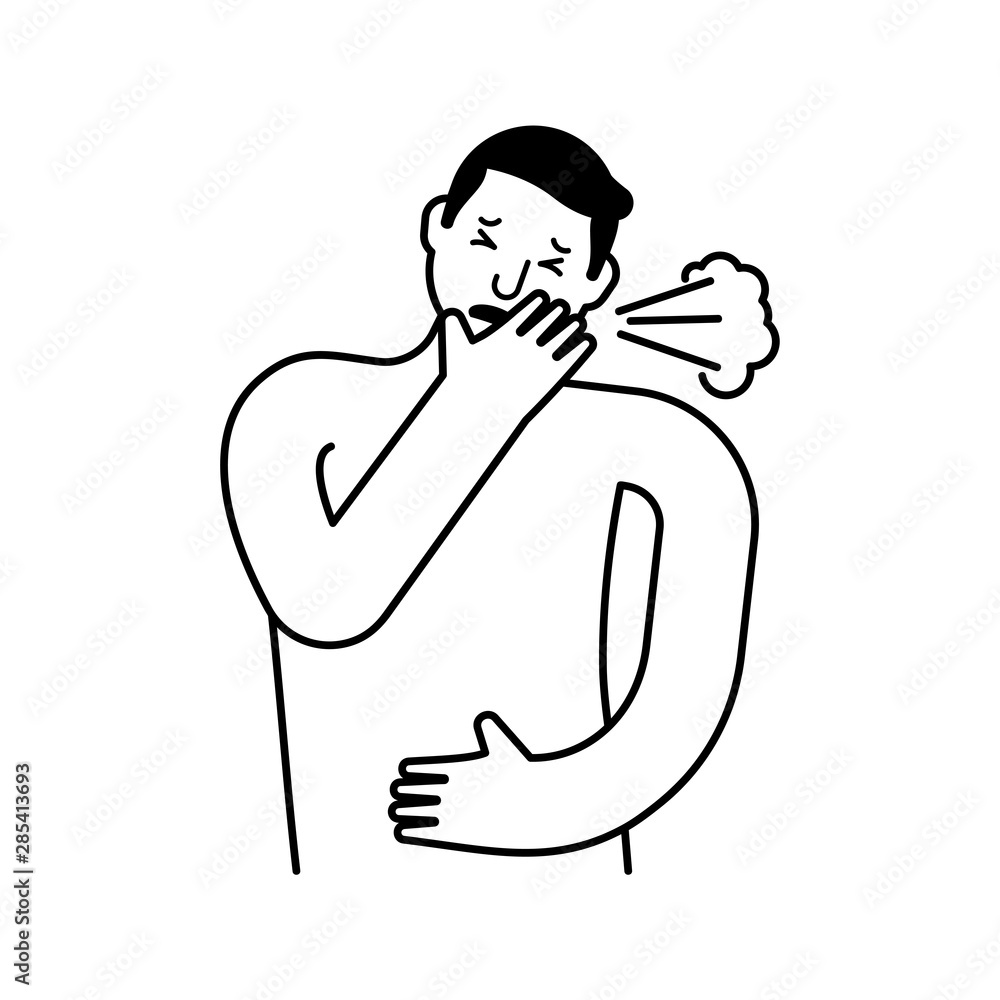 Cough icon isolated. Coughing sign. vector illustration Cough icon isolated. Coughing sign. vector illustration