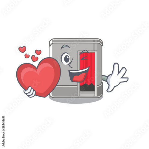 With heart photo booth isolated with the cartoon