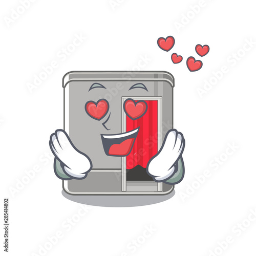 In love photo booth isolated with the cartoon