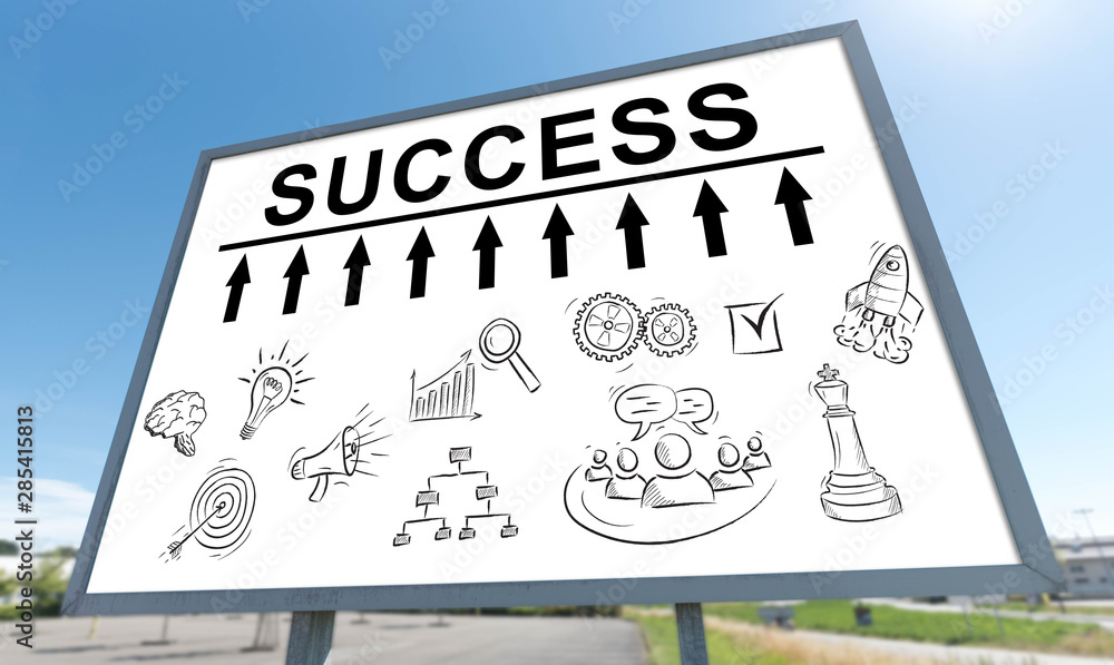 Fototapeta premium Success concept on a billboard