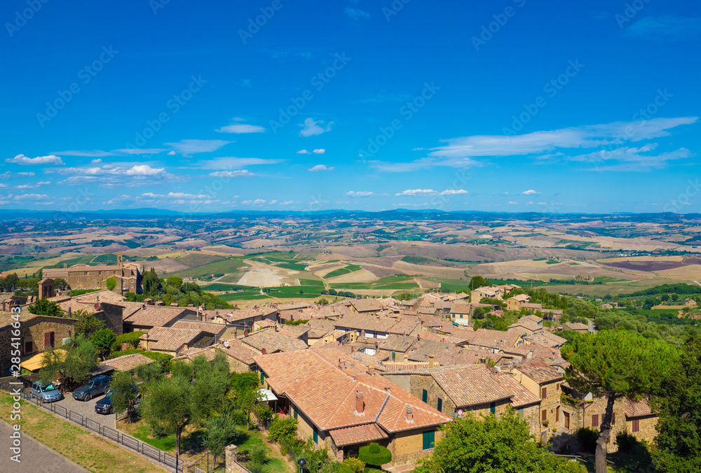 Montalcino (Italy) - The awesome historical center of the medieval and renaissance city on the Val d'Orcia, famous for wine; Tuscany region, province of Siena