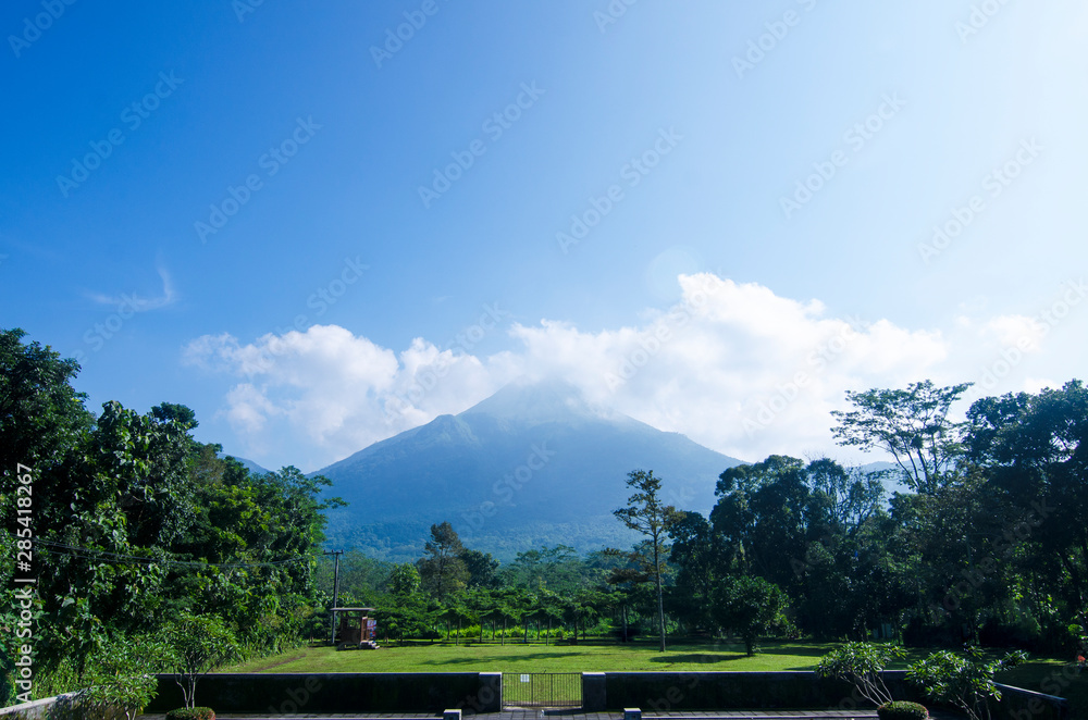 A yard with Mount Penanggungan view behind Ubaya Training Center A yard with Mount Penanggungan view behind Ubaya Training Center