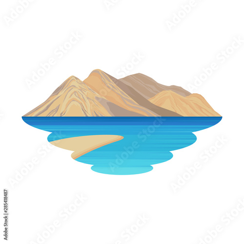 Leh Ladakh India Mountain Lake and River Landscape Vector