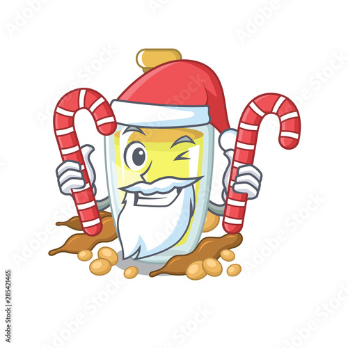 Santa with candy soybean oil with the character shape