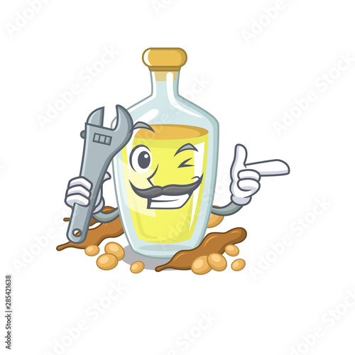 Mechanic soybean oil with the character shape