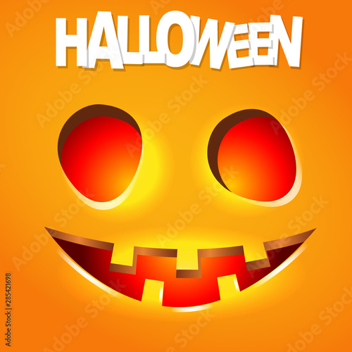 Halloween pumpkin face vector illustration.