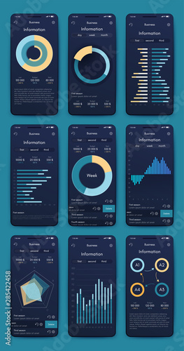 Vector graphics set mobile infographics. Stock vector