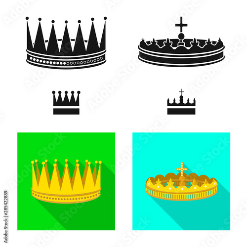 Vector design of medieval and nobility symbol. Set of medieval and monarchy vector icon for stock.