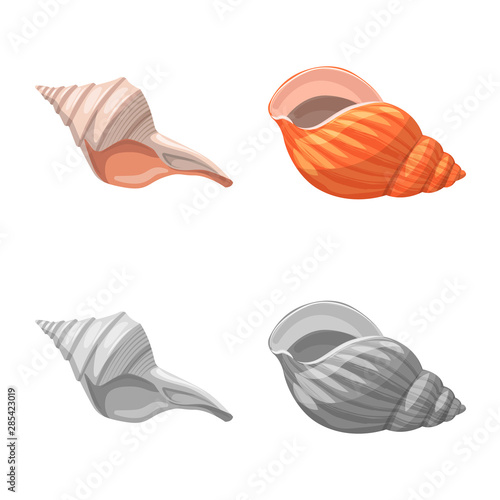 Vector design of animal and decoration symbol. Collection of animal and ocean stock vector illustration.
