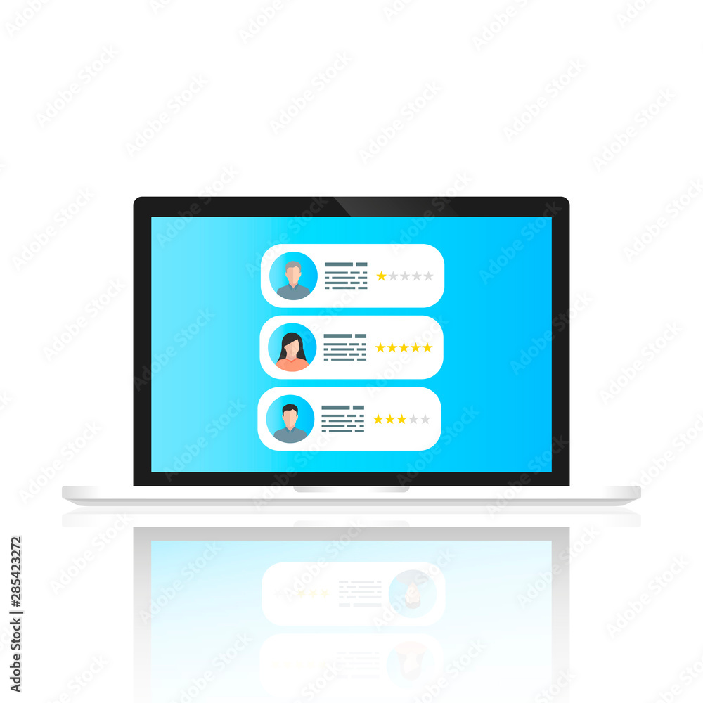 A notebook with user comments on the screen is shown on a white background. A notebook with user comments on the screen is shown on a white background.