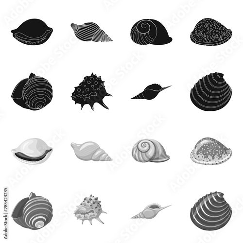 Vector design of animal and decoration sign. Collection of animal and ocean vector icon for stock.