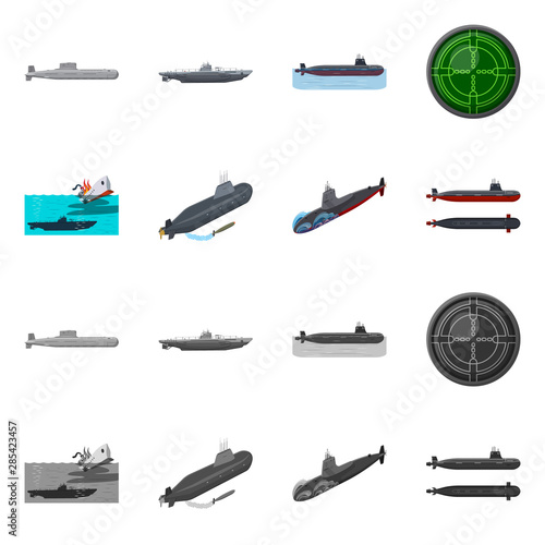 Vector design of war and ship symbol. Collection of war and fleet stock symbol for web.