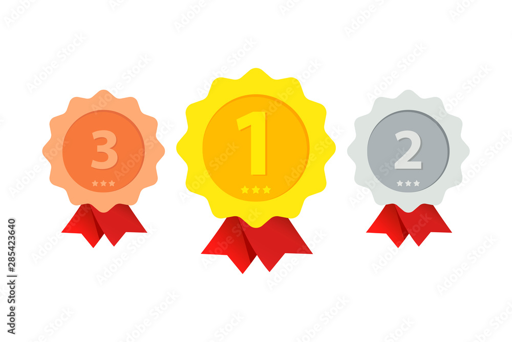 Three prize places of different degrees on a white background. Three prize places of different degrees on a white background.