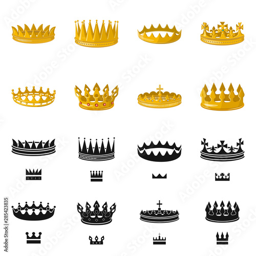 Isolated object of medieval and nobility logo. Collection of medieval and monarchy stock symbol for web.