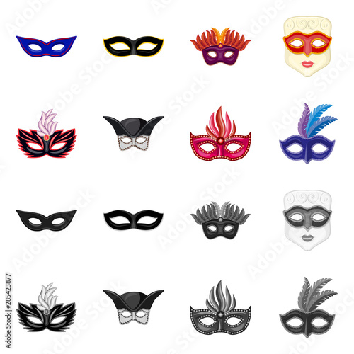 Isolated object of luxury and celebration symbol. Set of luxury and hide stock vector illustration.