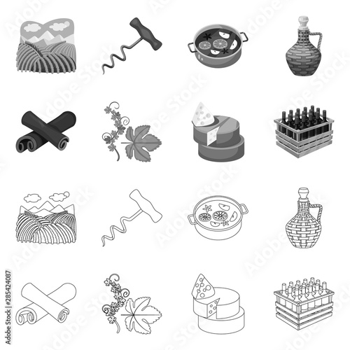 Isolated object of farm and vineyard symbol. Collection of farm and product stock symbol for web.
