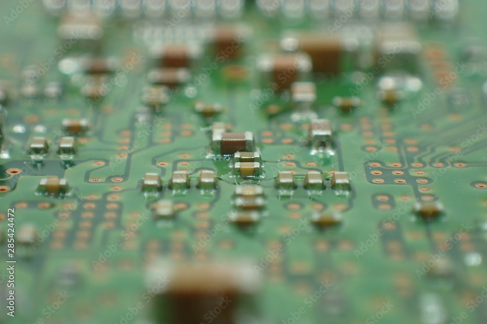 closeup of electronic circuit board closeup of electronic circuit board