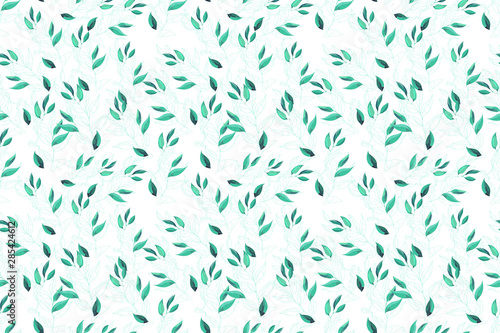 Hand-drawn Leaves Seamless Pattern Fabric Print Design