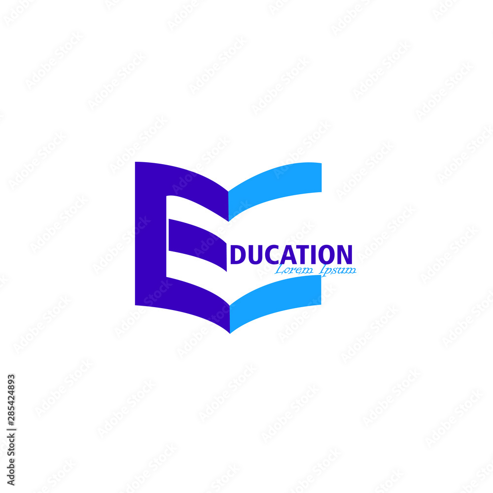 letter E education logo icon design, vector illustration letter E education logo icon design, vector illustration