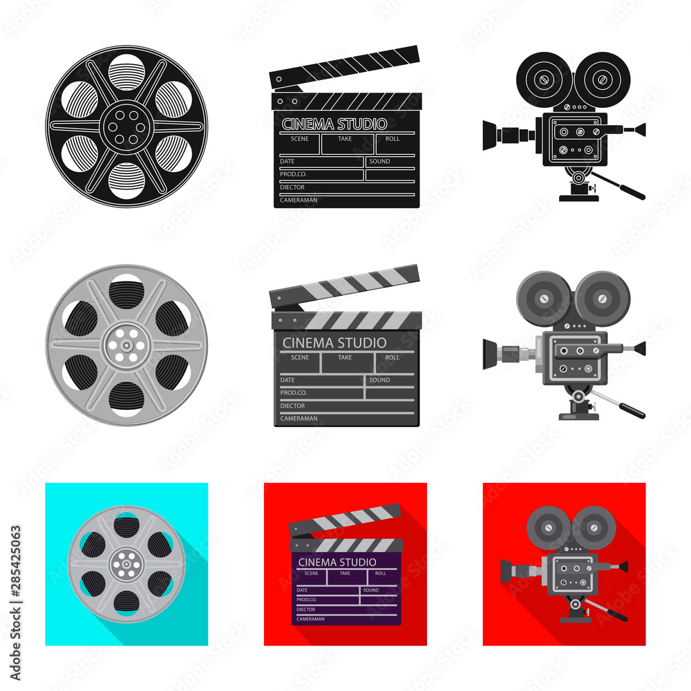 Vector design of television and filming icon. Set of television and viewing vector icon for stock.