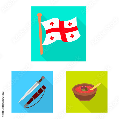 Vector design of culture and sightseeing symbol. Set of culture and originality vector icon for stock.