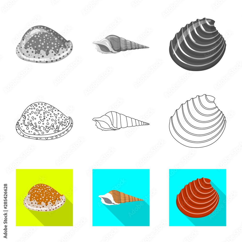 Vector illustration of animal and decoration logo. Set of animal and ocean stock symbol for web. Vector illustration of animal and decoration logo. Set of animal and ocean stock symbol for web.