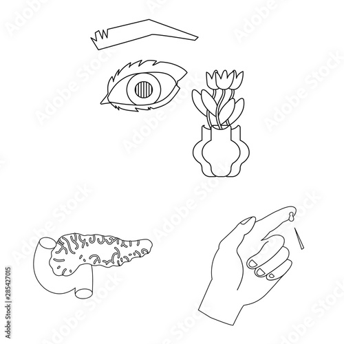 Isolated object of mellitus and diabetes symbol. Collection of mellitus and diet stock symbol for web.
