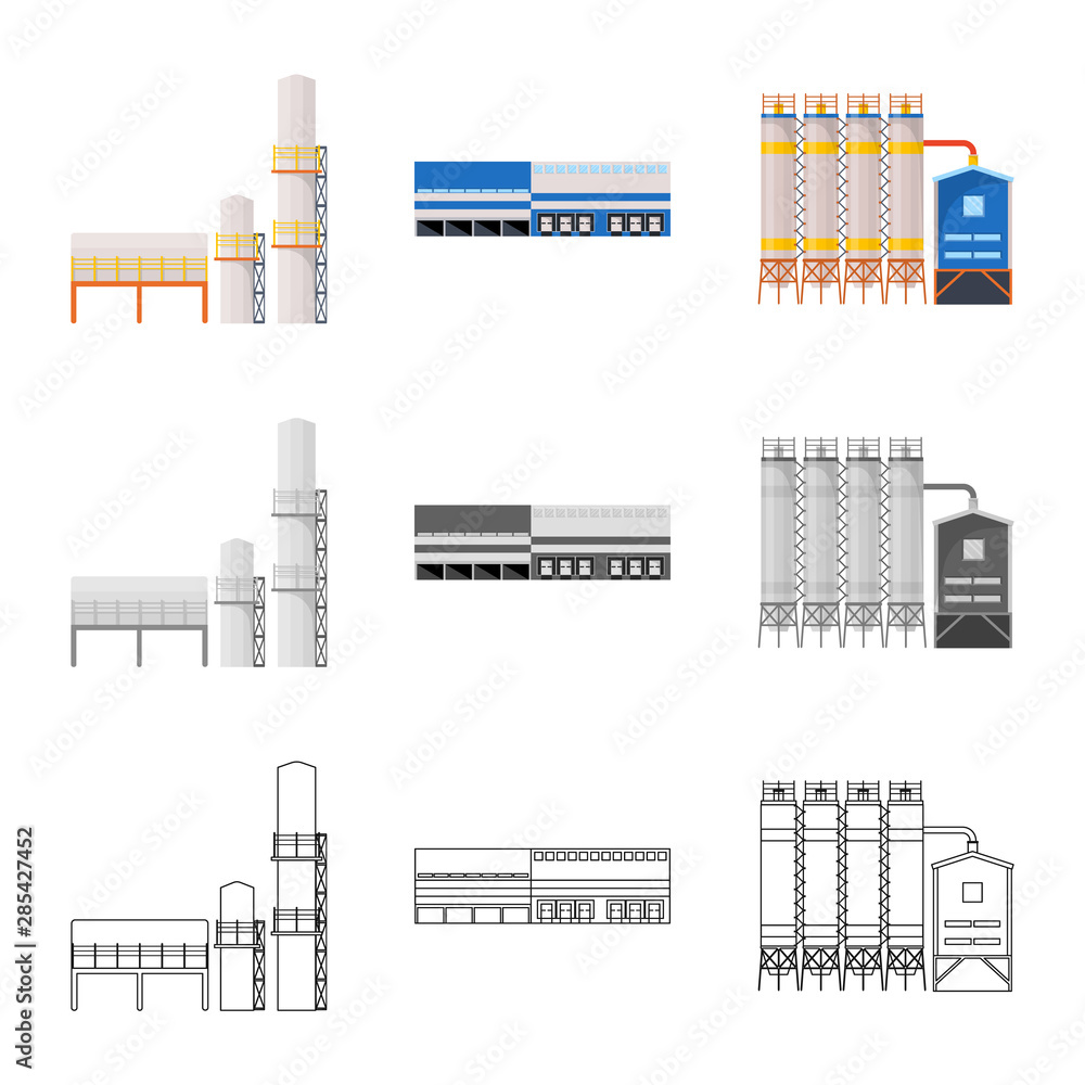 Obraz premium Vector design of production and structure logo. Collection of production and technology stock vector illustration.