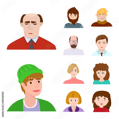 Vector illustration of avatar and people logo. Collection of avatar and fashion stock symbol for web.