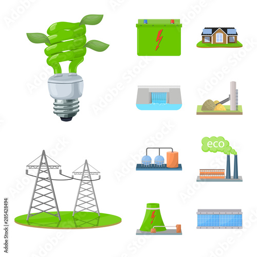 Vector illustration of ecology and nature logo. Collection of ecology and planet stock vector illustration.
