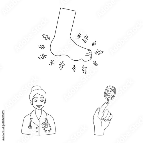 Vector illustration of mellitus and diabetes icon. Collection of mellitus and diet stock vector illustration.