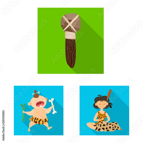 Vector design of evolution and prehistory sign. Set of evolution and development stock symbol for web.