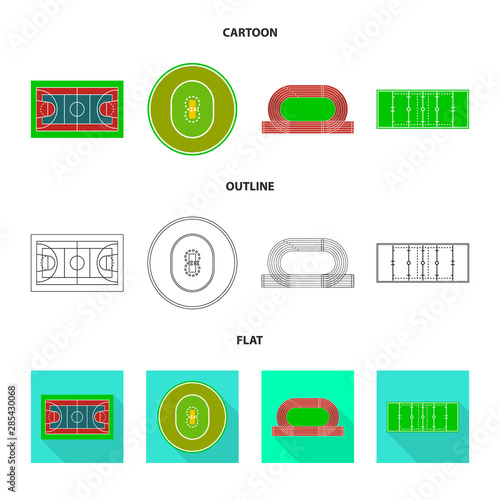 Vector illustration of scheme and construction sign. Collection of scheme and bullring vector icon for stock.