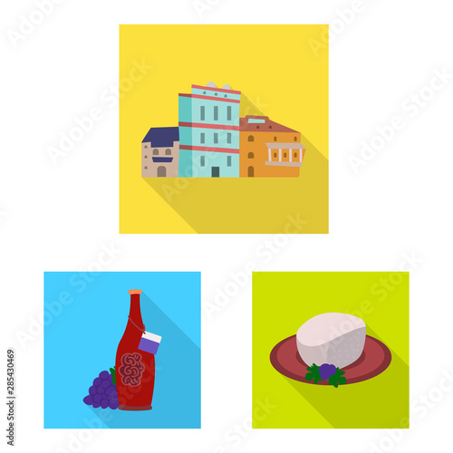 Vector illustration of culture and sightseeing symbol. Set of culture and originality stock vector illustration.