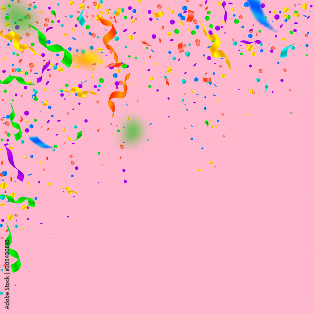 Streamers and confetti. Colorful tinsel and foil r Streamers and confetti. Colorful tinsel and foil r