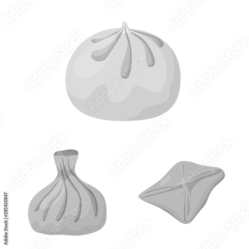 Isolated object of dumplings and stuffed icon. Collection of dumplings and dish stock vector illustration.