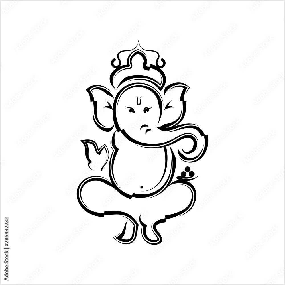 Ganesha The Lord Of Wisdom Calligraphic Style Ganesha The Lord Of Wisdom Calligraphic Style